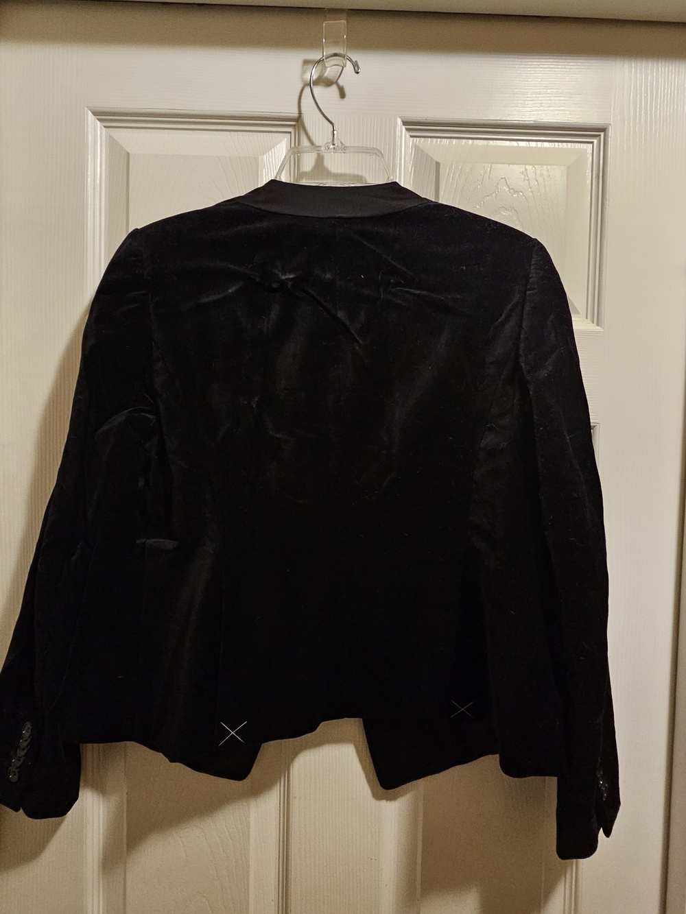 Ann Taylor Black Velvet Blazer with Satin Lapel - Picture 2 of 4